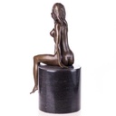 [LA-39253] Bronzeskulptur Bronzefigur Erotik Frau Sitzend Hockt Bild 18