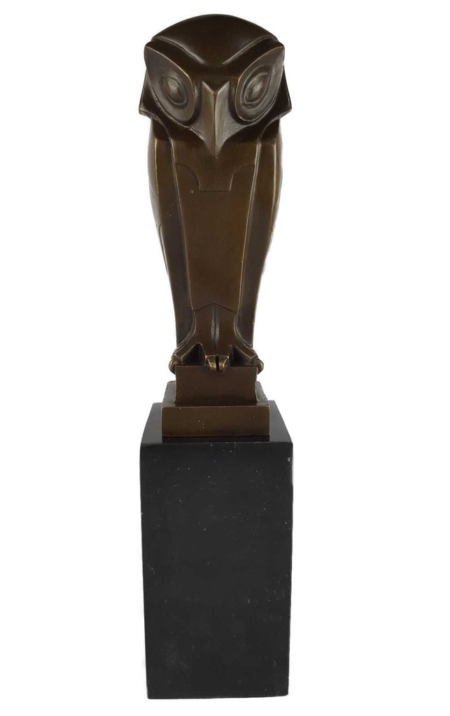 [LA-39258] Bronzeskulptur Bronzefigur Vogel Eule Uhu Art-Deco-Stil Bild 2