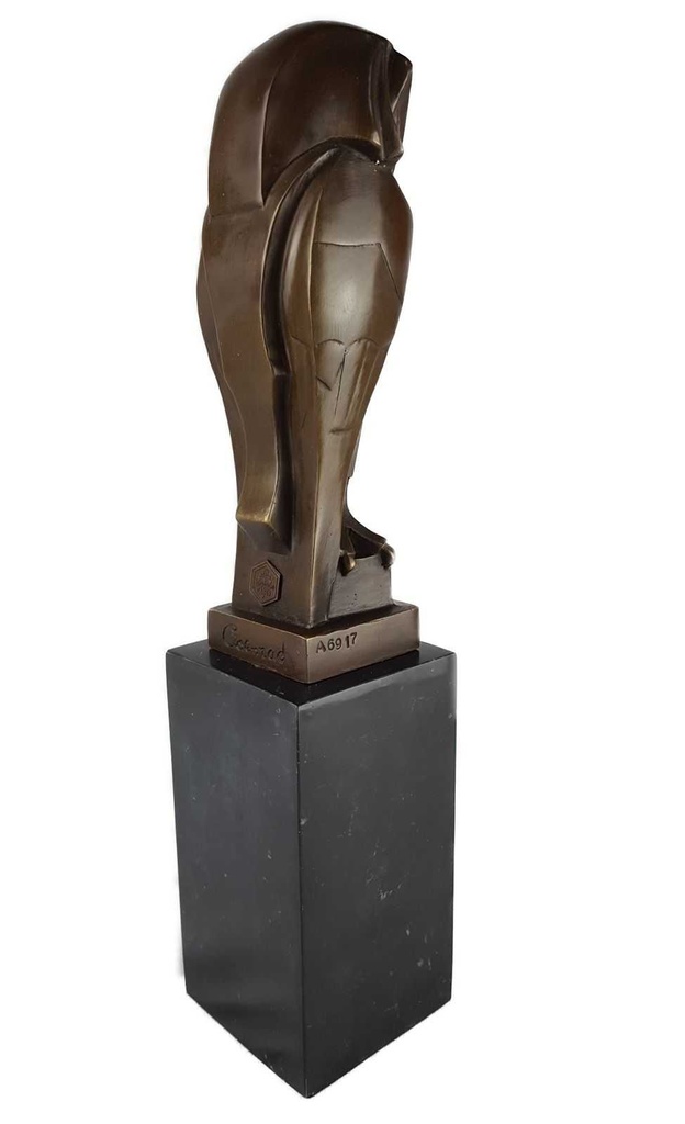 [LA-39258] Bronzeskulptur Bronzefigur Vogel Eule Uhu Art-Deco-Stil Bild 6