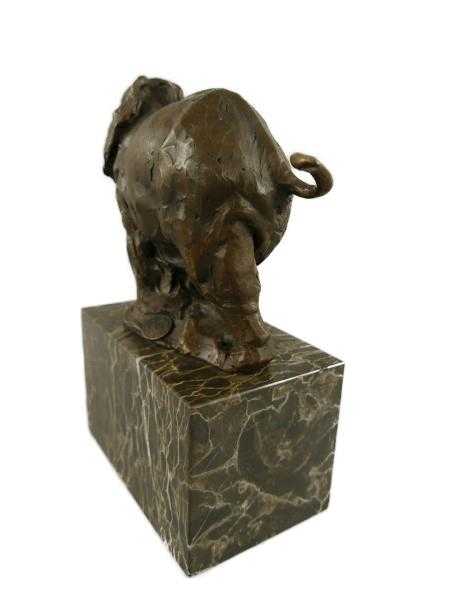 [LA-39260] Bronzeskulptur Bronzefigur Laufender Wandelnder Elefant Bild 4