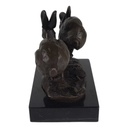 [LA-39268] Bronzeskulptur Bronzefigur Hoppelnde Hasen Ostern Bild 3