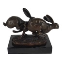 [LA-39268] Bronzeskulptur Bronzefigur Hoppelnde Hasen Ostern Bild 5