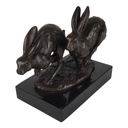 [LA-39268] Bronzeskulptur Bronzefigur Hoppelnde Hasen Ostern Bild 7