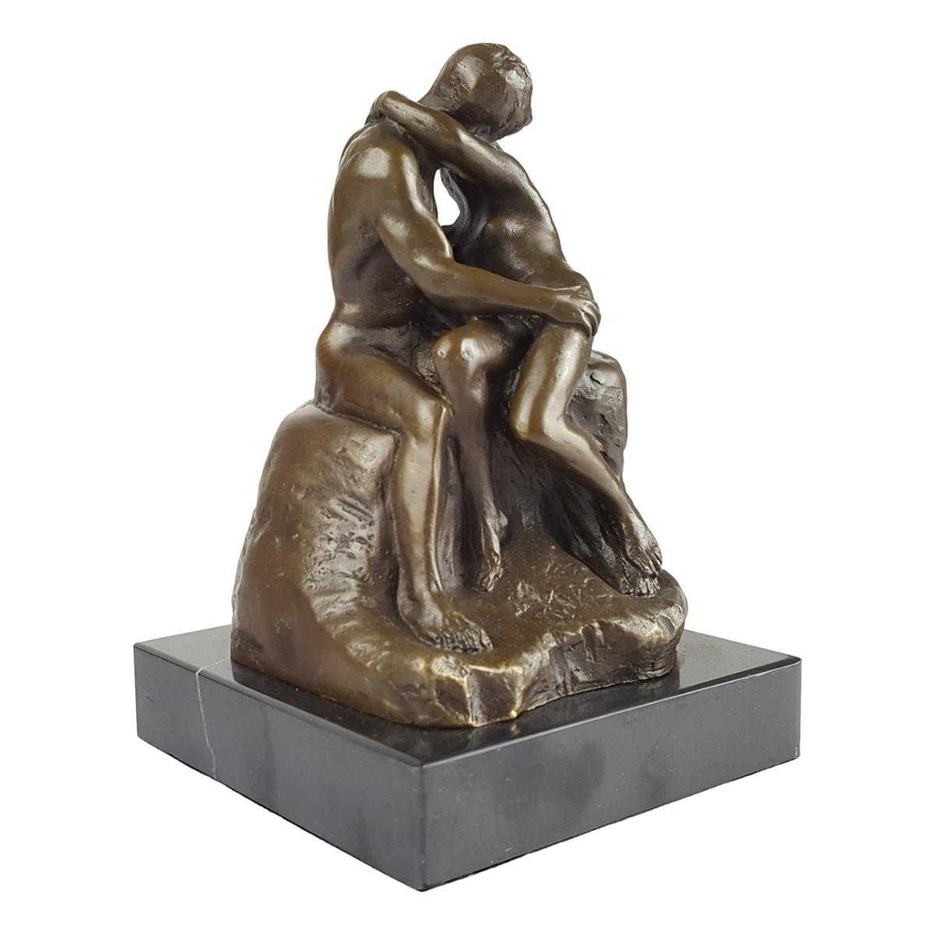 [LA-39274] Bronzeskulptur Bronzefigur Liebe Kuss Küssendes Pärchen Nackte Frau Mann Bild 2