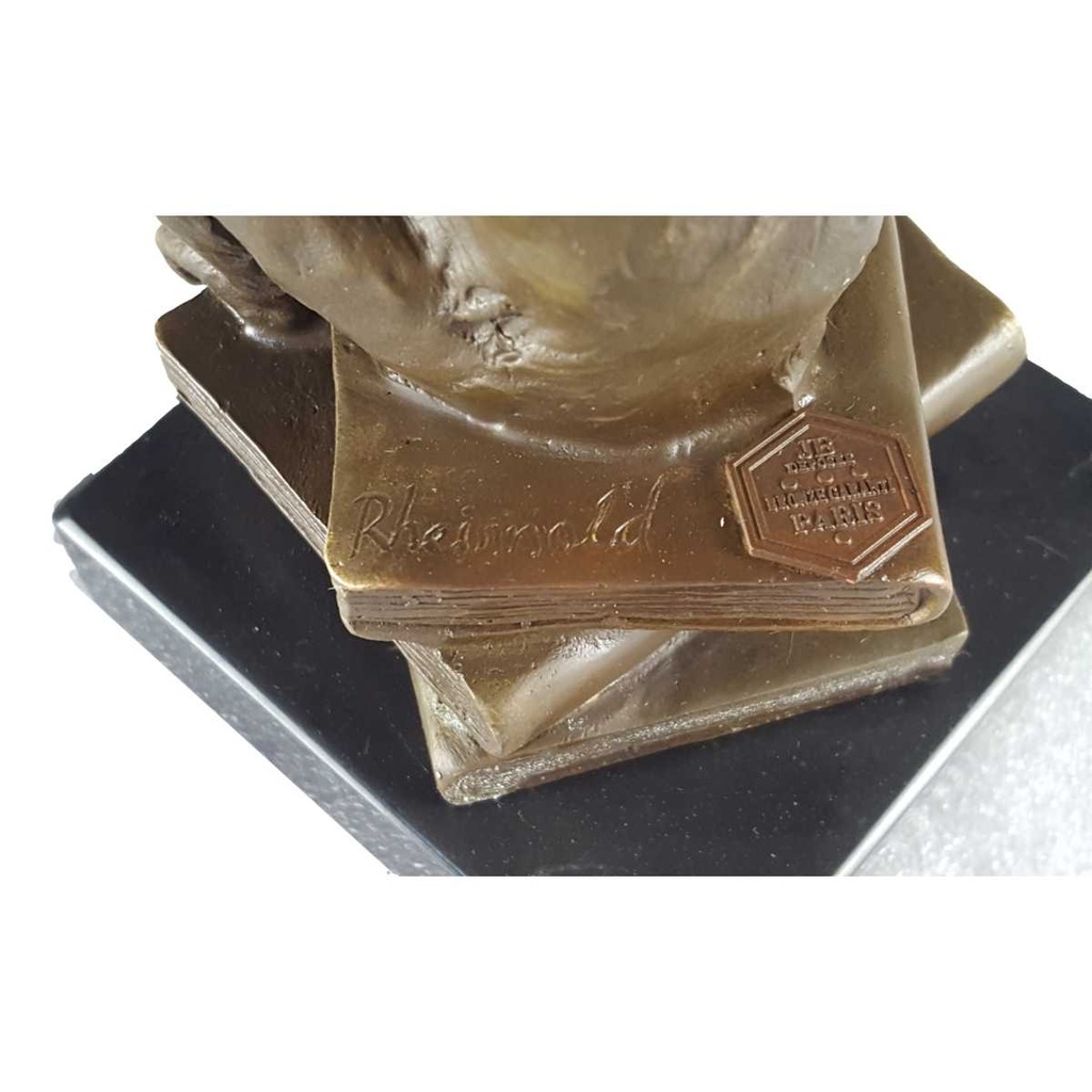 [LA-39281] Bronzeskulptur Bronzefigur Darwin Affe Philosoph Hält Schädel Bild 4