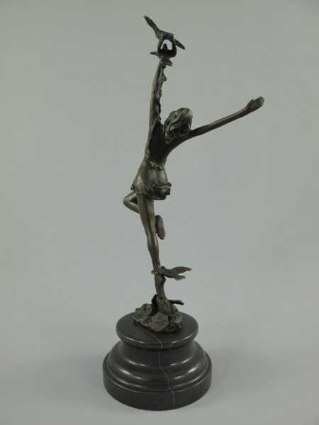 [LA-39282] Bronzeskulptur Bronzefigur Tänzerin mit Vögel Bild 5