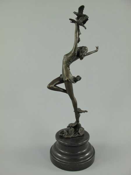 [LA-39282] Bronzeskulptur Bronzefigur Tänzerin mit Vögel Bild 6