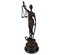 [LA-39287] Bronzeskulptur Bronzefigur Justitia Richterin Recht Anwalt Schwert Waage Bild 3