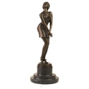 [LA-39293] Bronzeskulptur Bronzefigur Nachdenklich Schöne Frau Bild 2