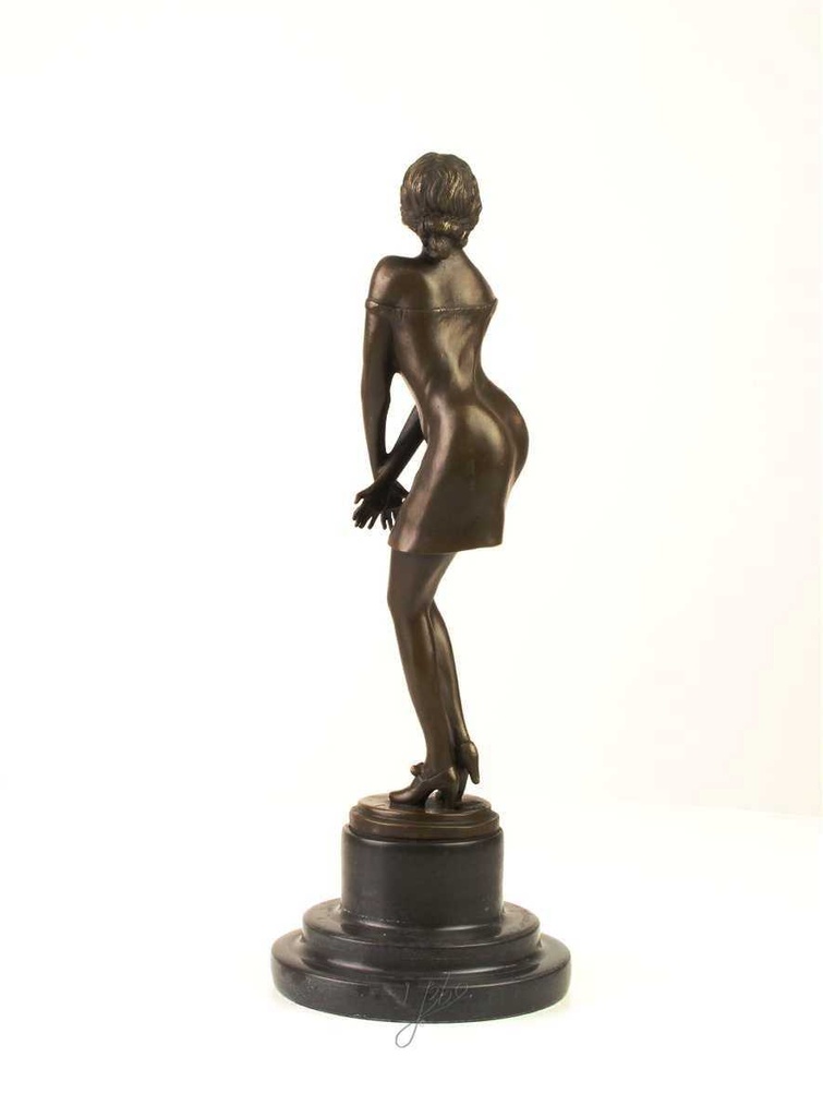 [LA-39293] Bronzeskulptur Bronzefigur Nachdenklich Schöne Frau Bild 9
