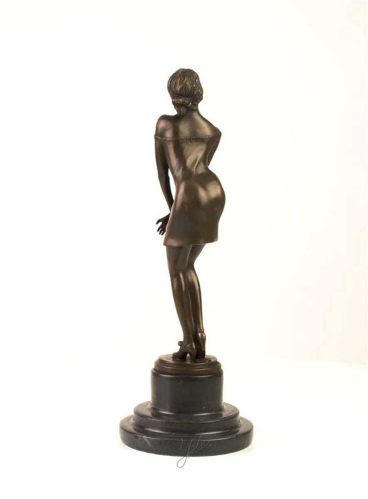 [LA-39293] Bronzeskulptur Bronzefigur Nachdenklich Schöne Frau Bild 10