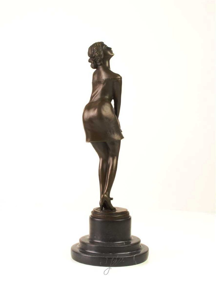 [LA-39293] Bronzeskulptur Bronzefigur Nachdenklich Schöne Frau Bild 13