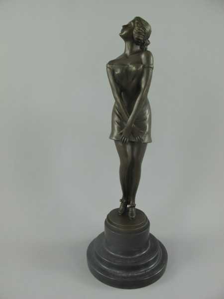 [LA-39293] Bronzeskulptur Bronzefigur Nachdenklich Schöne Frau Bild 17