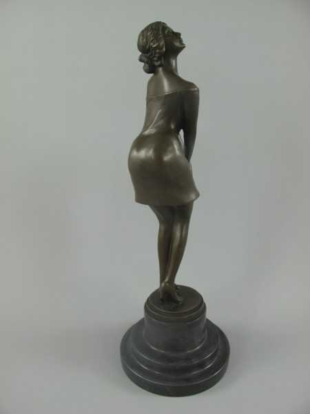 [LA-39293] Bronzeskulptur Bronzefigur Nachdenklich Schöne Frau Bild 19