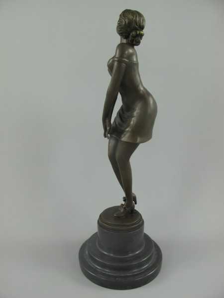 [LA-39293] Bronzeskulptur Bronzefigur Nachdenklich Schöne Frau Bild 20