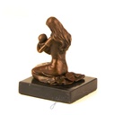 [LA-39305] Bronzeskulptur Bronzefigur Bronze Kniend Frau Mutter mit Kind Baby Im Arm Bild 8
