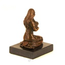 [LA-39305] Bronzeskulptur Bronzefigur Bronze Kniend Frau Mutter mit Kind Baby Im Arm Bild 12