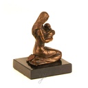 [LA-39305] Bronzeskulptur Bronzefigur Bronze Kniend Frau Mutter mit Kind Baby Im Arm Bild 13