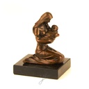 [LA-39305] Bronzeskulptur Bronzefigur Bronze Kniend Frau Mutter mit Kind Baby Im Arm Bild 15