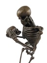 [LA-39312] Bronzeskulptur Bronzefigur Namens Todesbetrachtung Skelett Hält Schädel Bild 2
