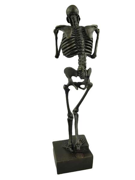 [LA-39312] Bronzeskulptur Bronzefigur Namens Todesbetrachtung Skelett Hält Schädel Bild 4