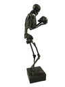 [LA-39312] Bronzeskulptur Bronzefigur Namens Todesbetrachtung Skelett Hält Schädel Bild 5