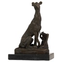 [LA-39323] Bronzeskulptur Bronzefigur Sitzender Windhund Bild 2