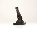 [LA-39323] Bronzeskulptur Bronzefigur Sitzender Windhund Bild 5