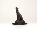 [LA-39323] Bronzeskulptur Bronzefigur Sitzender Windhund Bild 6