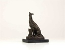 [LA-39323] Bronzeskulptur Bronzefigur Sitzender Windhund Bild 7