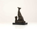 [LA-39323] Bronzeskulptur Bronzefigur Sitzender Windhund Bild 9