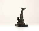 [LA-39323] Bronzeskulptur Bronzefigur Sitzender Windhund Bild 11