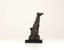 [LA-39323] Bronzeskulptur Bronzefigur Sitzender Windhund Bild 12