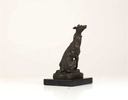 [LA-39323] Bronzeskulptur Bronzefigur Sitzender Windhund Bild 13