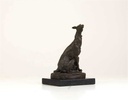 [LA-39323] Bronzeskulptur Bronzefigur Sitzender Windhund Bild 14