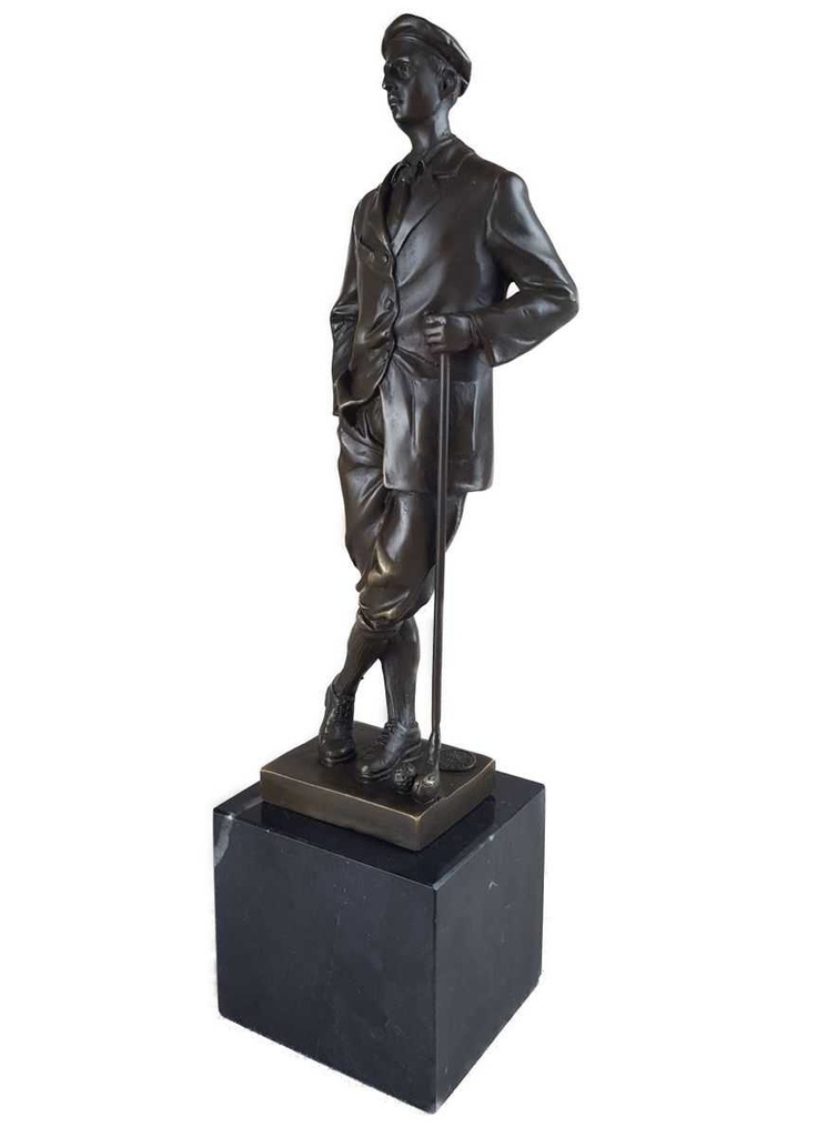 [LA-39339] Bronzeskulptur Bronzefigur Sport Mann Golfspieler Klassisch Bild 2