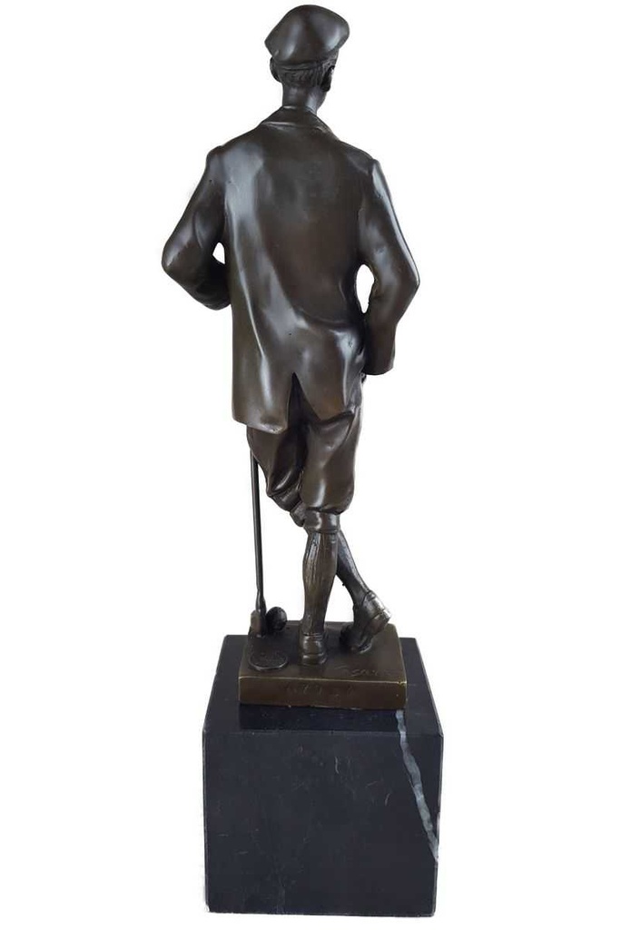 [LA-39339] Bronzeskulptur Bronzefigur Sport Mann Golfspieler Klassisch Bild 5