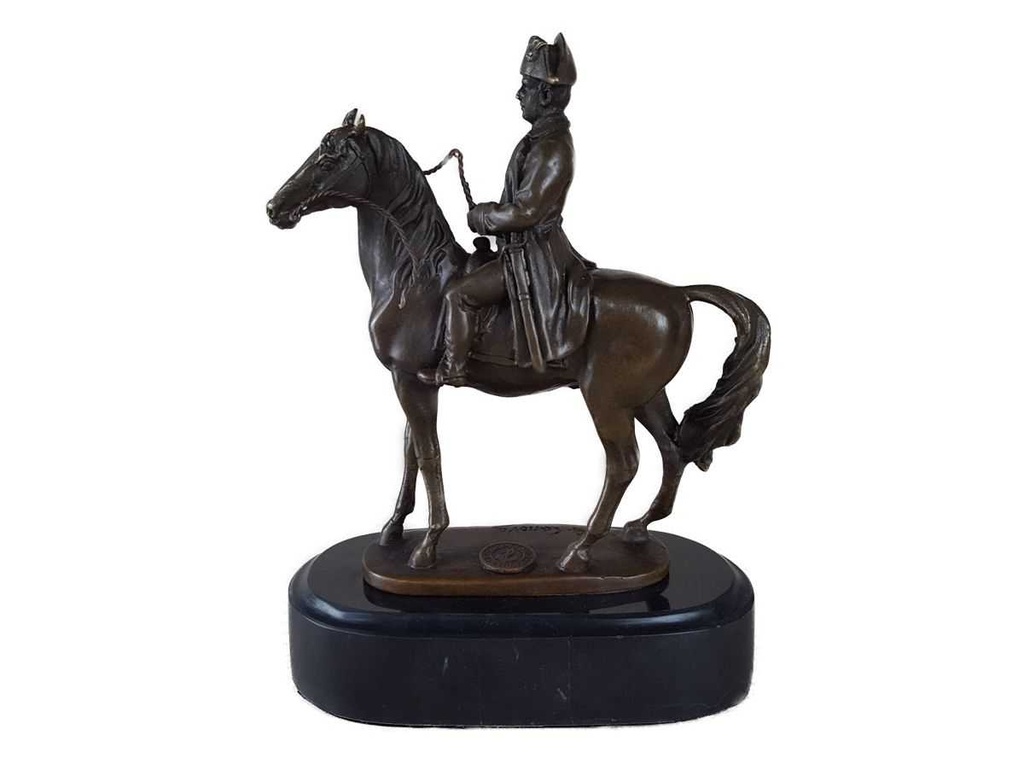 [LA-39342] Bronzeskulptur Bronzefigur Napoleon Bonaparte Pferd Bild 2
