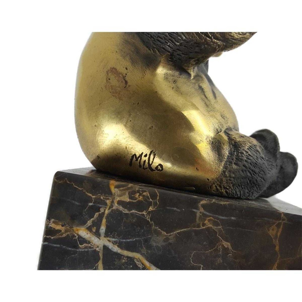 [LA-39373] Bronzeskulptur Bronzefigur Sitzender Bär Pandabär Bild 6