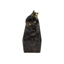 [LA-39374] Bronzeskulptur Bronzefigur Liegend Essender Panda Bär Bild 5