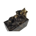 [LA-39374] Bronzeskulptur Bronzefigur Liegend Essender Panda Bär Bild 6