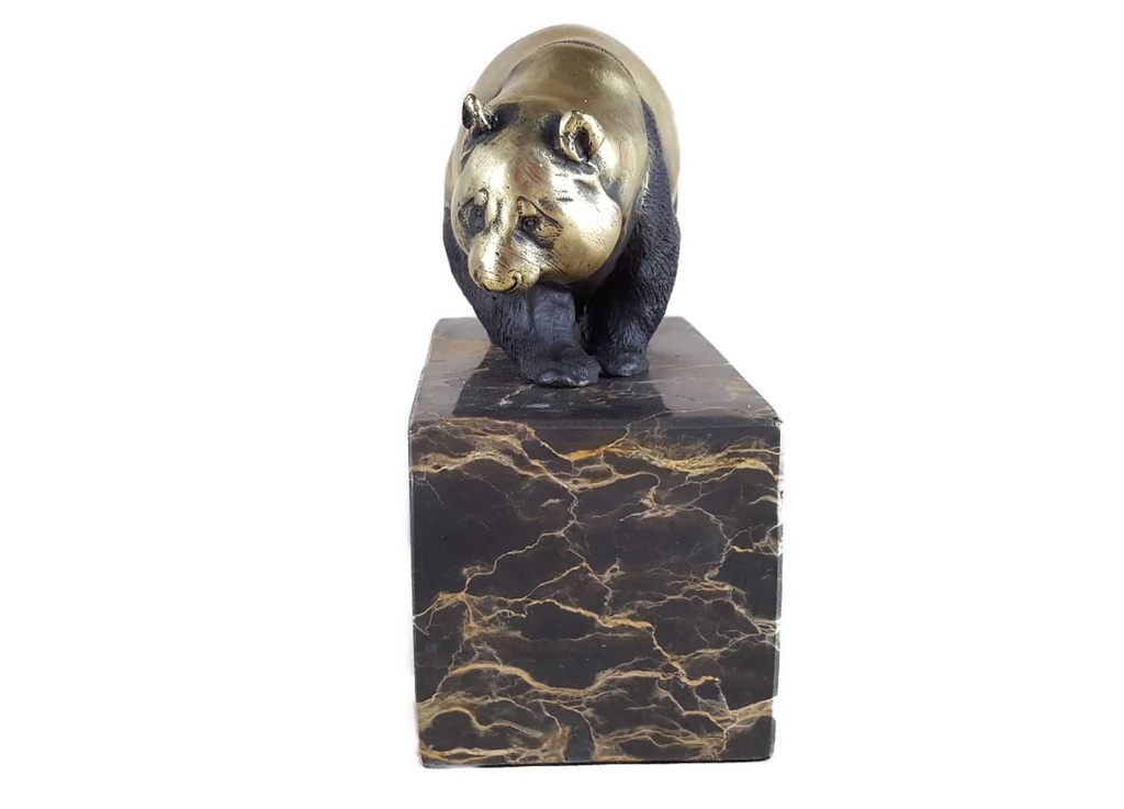 [LA-39375] Bronzeskulptur Bronzefigur Stehender Panda Bär Bild 3