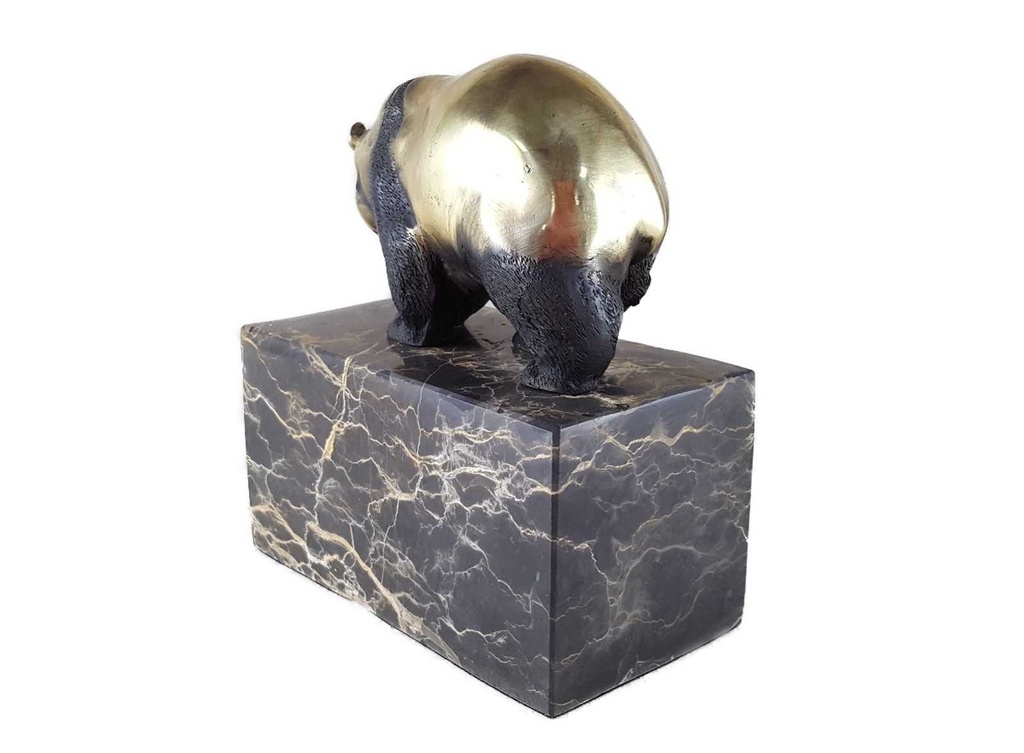 [LA-39375] Bronzeskulptur Bronzefigur Stehender Panda Bär Bild 6