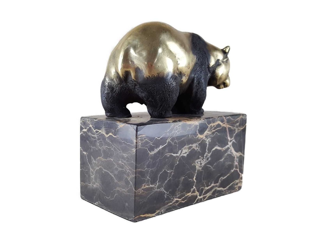 [LA-39375] Bronzeskulptur Bronzefigur Stehender Panda Bär Bild 8