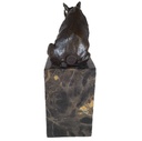 [LA-39377] Bronzeskulptur Bronzefigur Nashorn sitzend Bild 3
