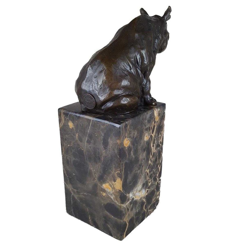 [LA-39377] Bronzeskulptur Bronzefigur Nashorn sitzend Bild 4