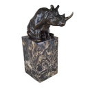 [LA-39377] Bronzeskulptur Bronzefigur Nashorn sitzend Bild 6