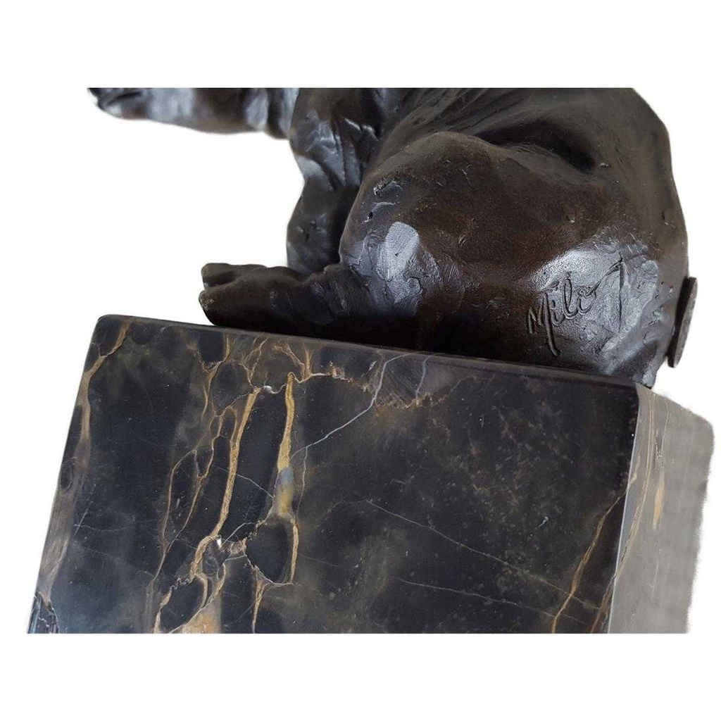 [LA-39377] Bronzeskulptur Bronzefigur Nashorn sitzend Bild 9
