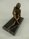 [LA-39385] Bronze Skulptur Figur Bronzeskulptur Bronzefigur Sitzende Frau Girl Bild 5