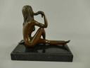 [LA-39385] Bronze Skulptur Figur Bronzeskulptur Bronzefigur Sitzende Frau Girl Bild 6